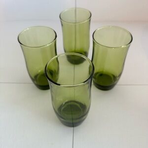 Set of 4 Libbey Green/Advocado vintage 12 ounce Glasses!